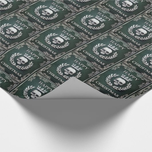 Koninklijke Groene en Zilveren Koning van de Dood  Cadeaupapier (Hoek)