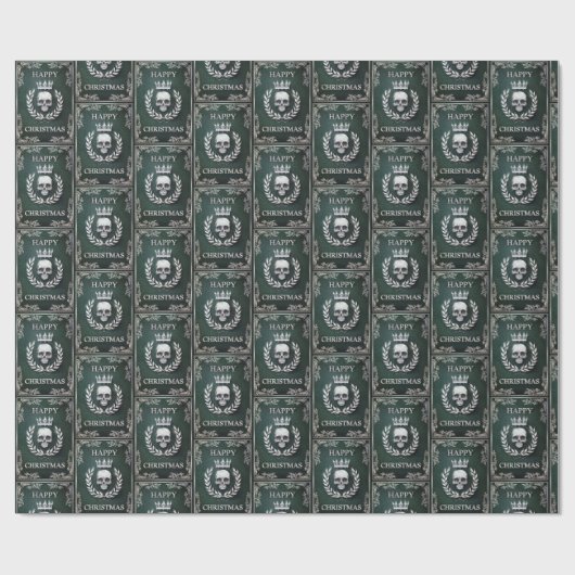 Koninklijke Groene en Zilveren Koning van de Dood  Cadeaupapier (Vlak)