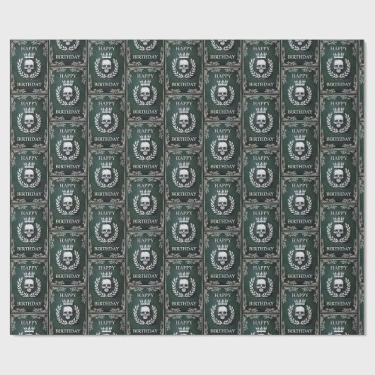 Koninklijke Groene en Zilveren Koning van de Dood  Cadeaupapier (Vlak)