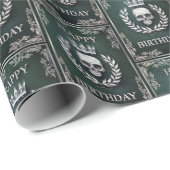 Koninklijke Groene en Zilveren Koning van de Dood  Cadeaupapier (Rol Hoek)