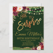 Koninklijke Groene Verjaardag Diner Party Kaart (Voorkant)