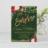 Koninklijke Groene Verjaardag Diner Party Kaart (Staand voorkant)