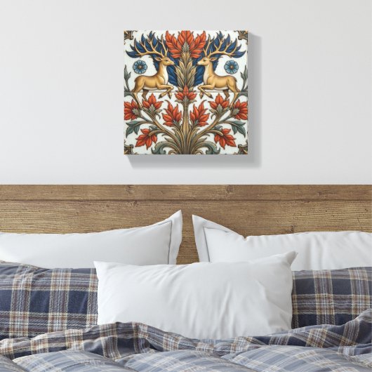 Koninklijke Herten van de Open plek Canvas Afdruk (Insitu (Slaapkamer))