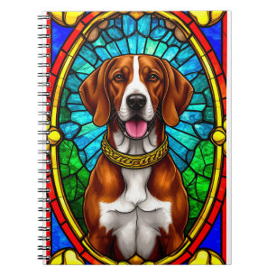 Koninklijke Hond Portret met Weelderige Gouden Lij Notitieboek