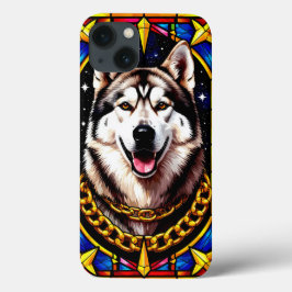 Koninklijke Husky-portret met gouden ketting Case-Mate iPhone Case