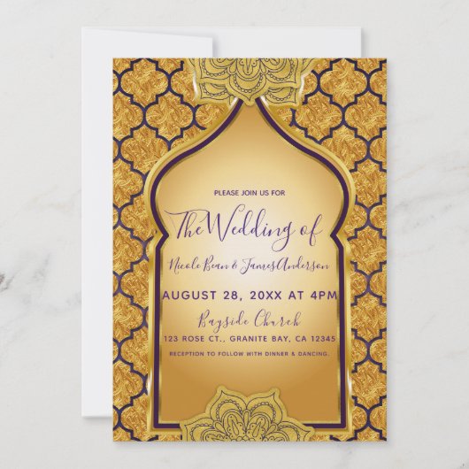 Koninklijke Indiase Arabische Thema Huwelijk in Pa Kaart (Voorkant)