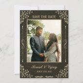 Koninklijke Indiase Hindoe Bruiloft Ganesha Logo G Kaart (Achterkant)