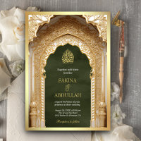 Koninklijke Islamitische Boog Olijfgroen Goud Mosl