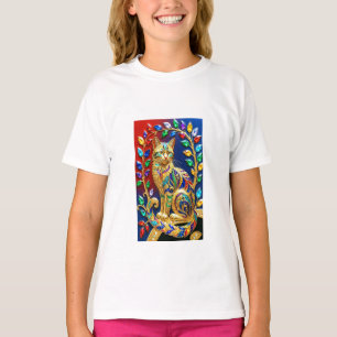 Koninklijke Juweel Kat – Multikleur Luxe Kunst T-shirt