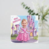 Koninklijke karikatuur Prinses 4e verjaardag Kaart (Staand voorkant)