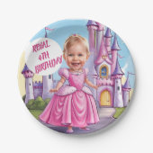 Koninklijke karikatuur Prinses 4e verjaardag Papieren Bordje (Voorkant)