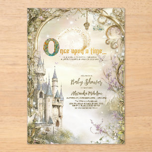 Koninklijke Kasteel Princess Baby Shower Acryl Uitnodigingen
