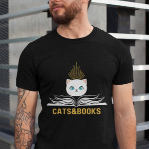 Koninklijke Kat & Boekliefhebber Grafische Kunst T-shirt
