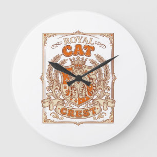 Koninklijke Kat Crest Kat Heraldiek Wapen Vintage Grote Klok