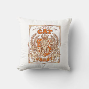 Koninklijke Kat Crest Kat Heraldiek Wapen Vintage Kussen
