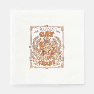 Koninklijke Kat Crest Kat Heraldiek Wapen Vintage  Servet