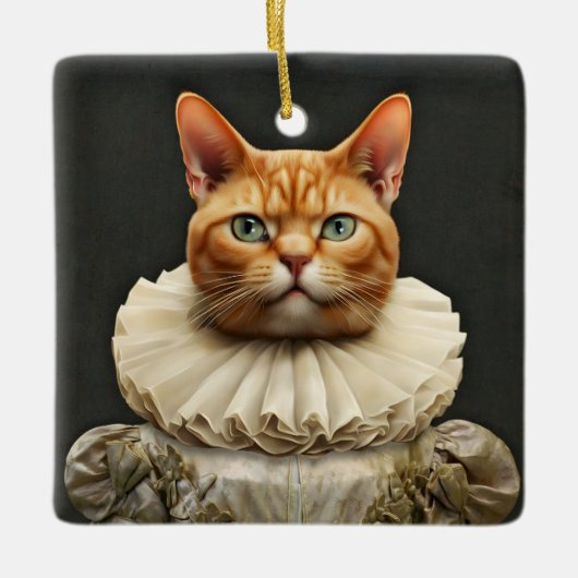 Koninklijke Kat Keramisch Ornament (Voorkant)