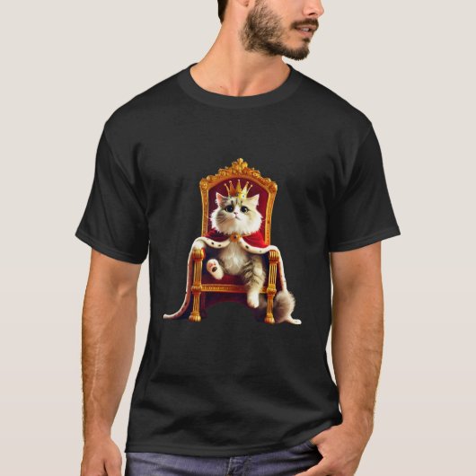 Koninklijke Kat Koning Grappige Cute Meme Kitten K T-shirt (Voorkant)