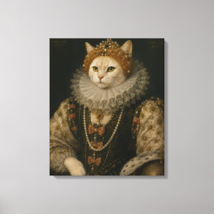 Koninklijke Kat Koningin Elizabeth I Renaissance P Canvas Afdruk