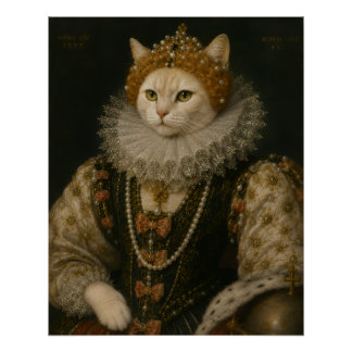 Koninklijke Kat Koningin Elizabeth I Renaissance P Perfect Poster