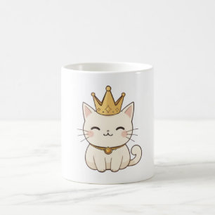 Koninklijke Kat met Gouden Kroon Kawaii-ontwerp Koffiemok