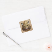 Koninklijke Kat Profiel Vierkante Sticker (Envelop)