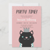 Koninklijke Kat Roze Kinderen Birthday Kaart (Voorkant)