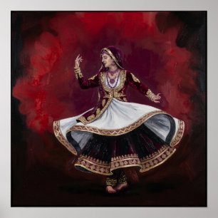 Koninklijke Kathak-danser Contemporary Fijne Kunst Poster