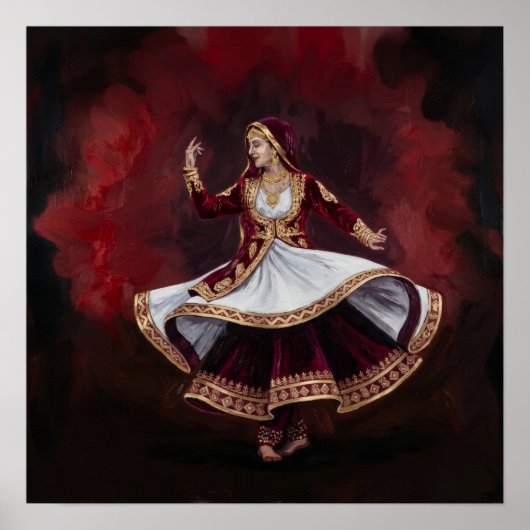 Koninklijke Kathak-danser Contemporary Fijne Kunst Poster (Voorkant)