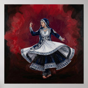 Koninklijke Kathak-danser Contemporary Fijne Kunst Poster