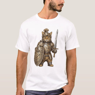 Koninklijke Kattenridder in Gouden Wapenrusting T-shirt