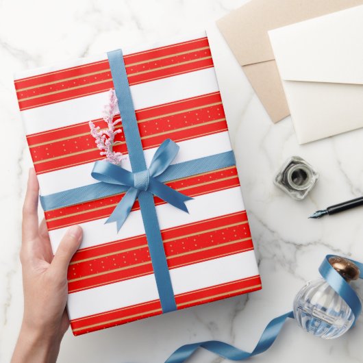 Koninklijke Kerst Strepen Cadeaupapier (Geschenken)