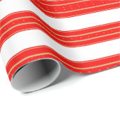 Koninklijke Kerst Strepen Cadeaupapier (Rol Hoek)
