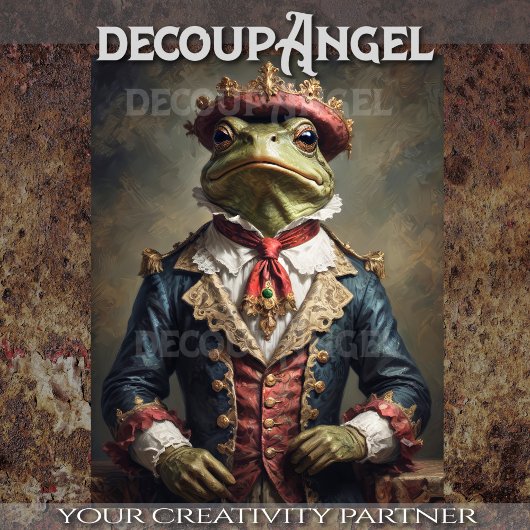 Koninklijke kikker -Decoupage- Tissuepapier