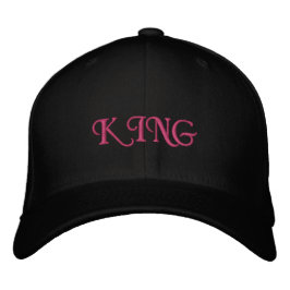 Koninklijke King Basic Flexfit Wol-Cap Zwart Elega Geborduurde Pet