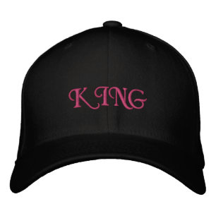 Koninklijke King Basic Flexfit Wol-Cap Zwart Elega Geborduurde Pet