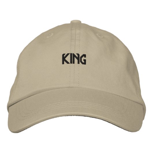 Koninklijke King Khaki-Hoeden Stijlvolle Gepersona Geborduurde Pet (Voorkant)