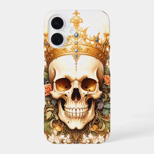 Koninklijke King Skull iPhone Hoes 16 Hoesje (Achterkant)