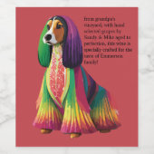 Koninklijke & Kleurrijke Afghaanse Hond Wijn Etiket (Enkel label)