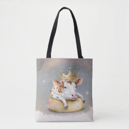Koninklijke Koe Droomt op Kaas Troon Tote Bag