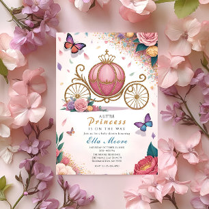 Koninklijke Koets Prinses Baby Shower Kaart