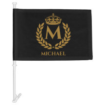 koninklijke koning Golden Crown Name Initiaal Bla