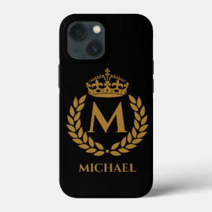  koninklijke koning Golden Crown Name Initiaal Bla Case-Mate iPhone Case