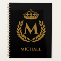 koninklijke koning Golden Crown Name Initiaal Bla