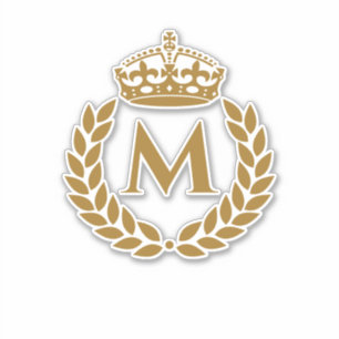  koninklijke koning Golden Crown Name Initiaal Bla Sticker