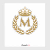  koninklijke koning Golden Crown Name Initiaal Bla Sticker (Vel)
