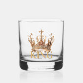 Koninklijke Koning Gouden Vergulde Kroon Whisky Glas (Voorkant)