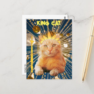 Koninklijke Koning Kat Grappig Voor Kat Liefhebber Briefkaart