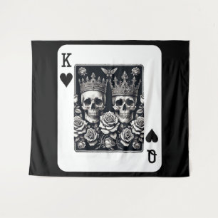 Koninklijke Koning & Koningin van Harten Schedels  Wandkleed