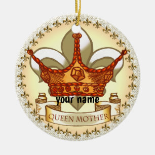 Koninklijke Koningin Moeder aangepaste naam Keramisch Ornament